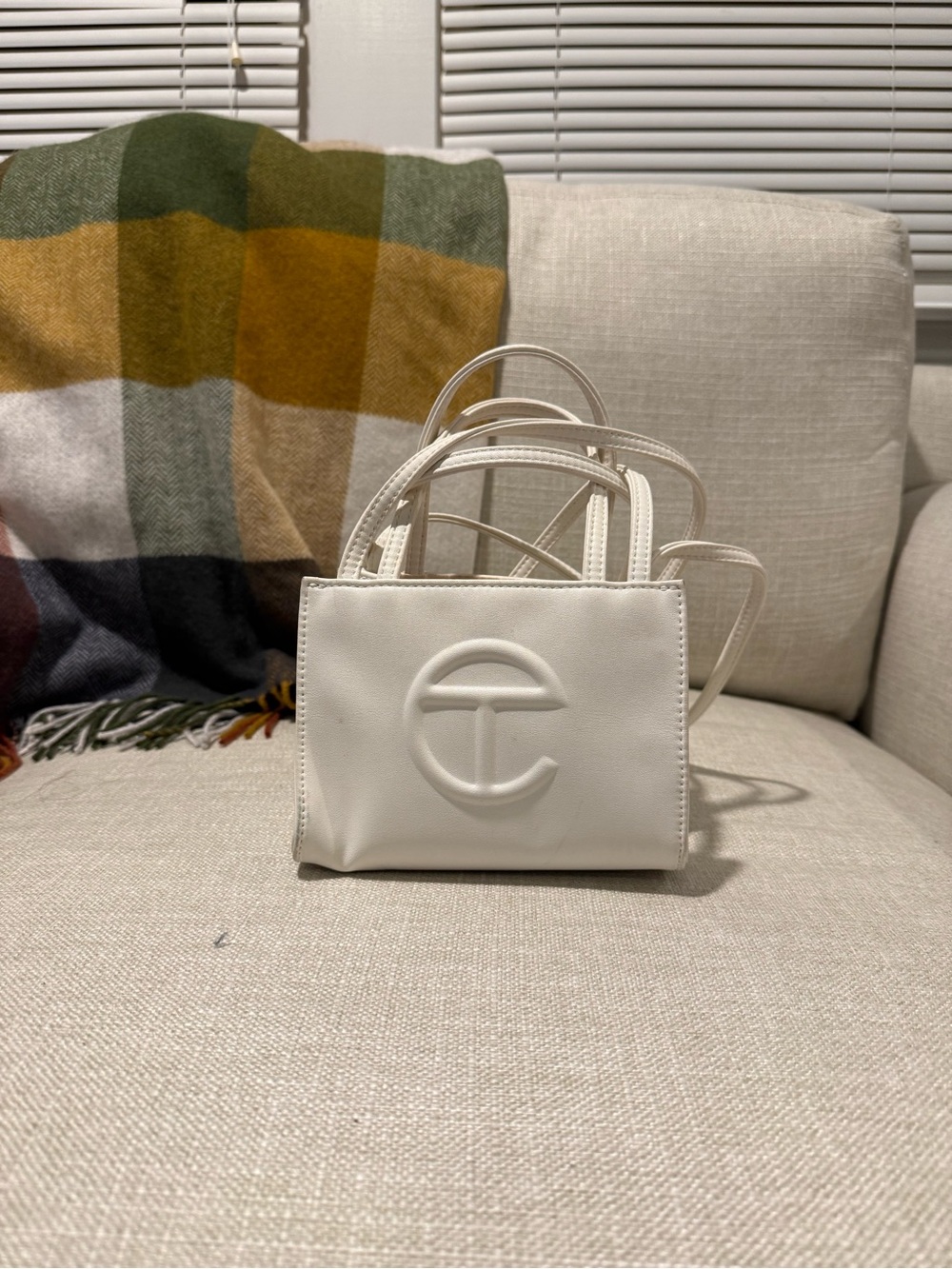 Telfar Small White Shopping Bag - Minimal Leather Crossbody